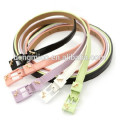 Candy color sweet carving lady's skinny patent leather belt